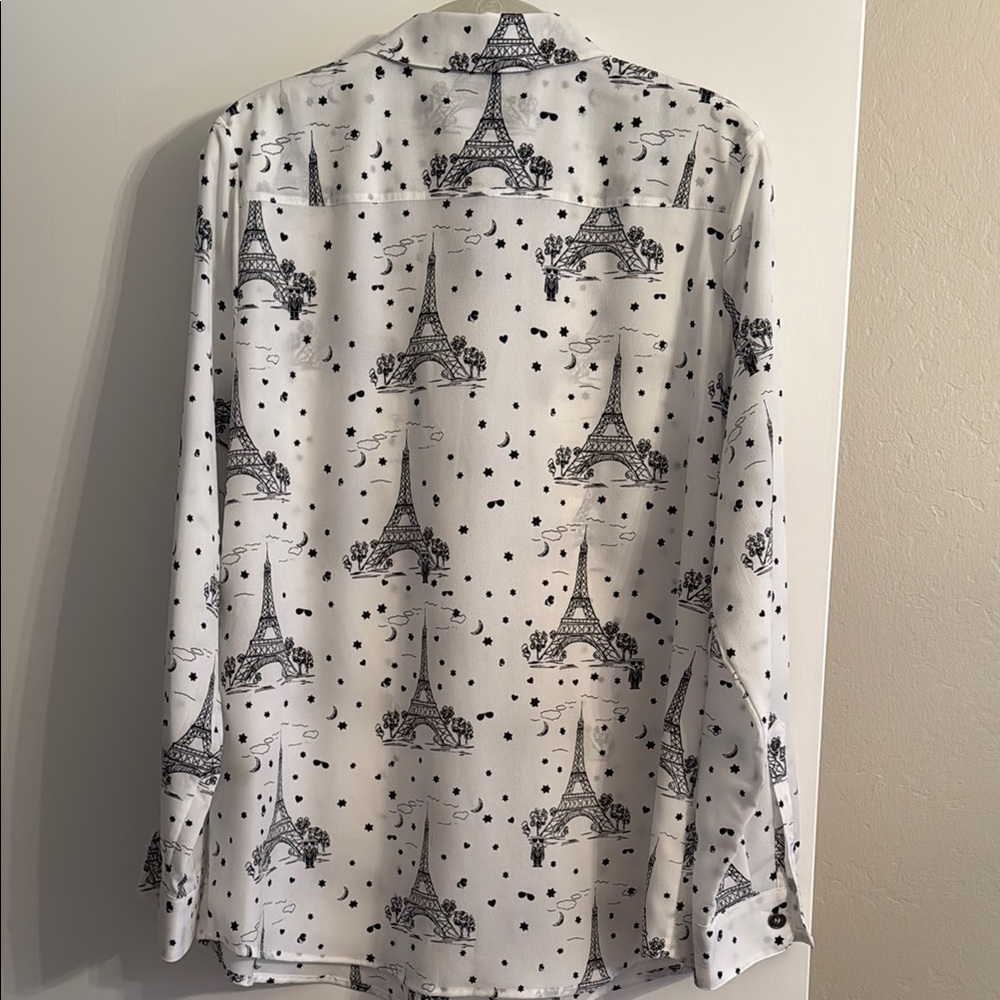 Karl Lagerfeld Parisian Eiffel Tower Print Blouse - Picture 5 of 5